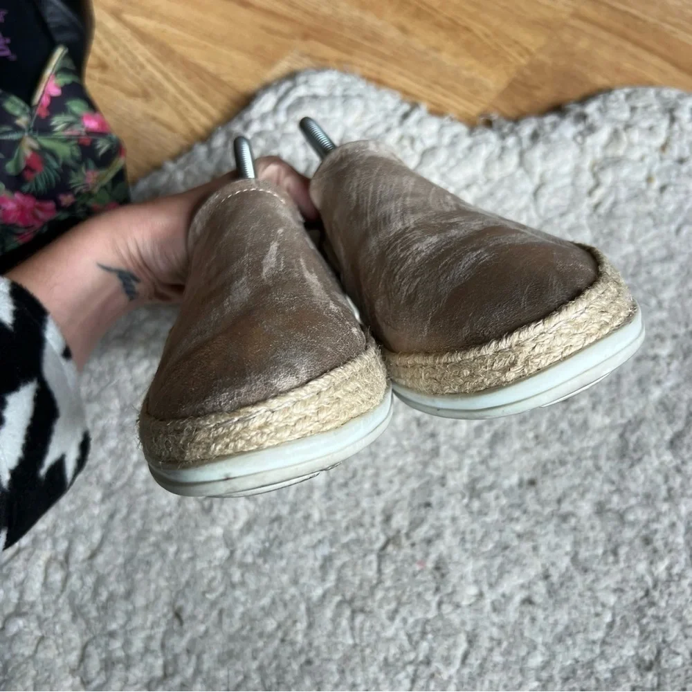 Umberto Raffini: Contemporary Slip On Metallic Gold Leather Espadrille Sneakers